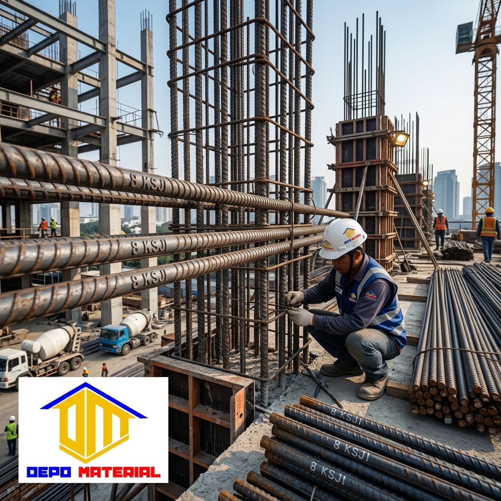 Keunggulan BESI BETON KSJI: Spesifikasi Beton 8 KSJI (4,74 KG) Terbaik