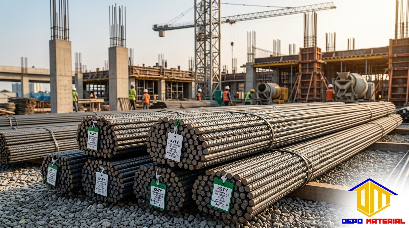 Keunggulan Besi Beton KSTY Ulir SNI TS 280 Spesifikasi 22 mm (35,81 KG) di Depo Material