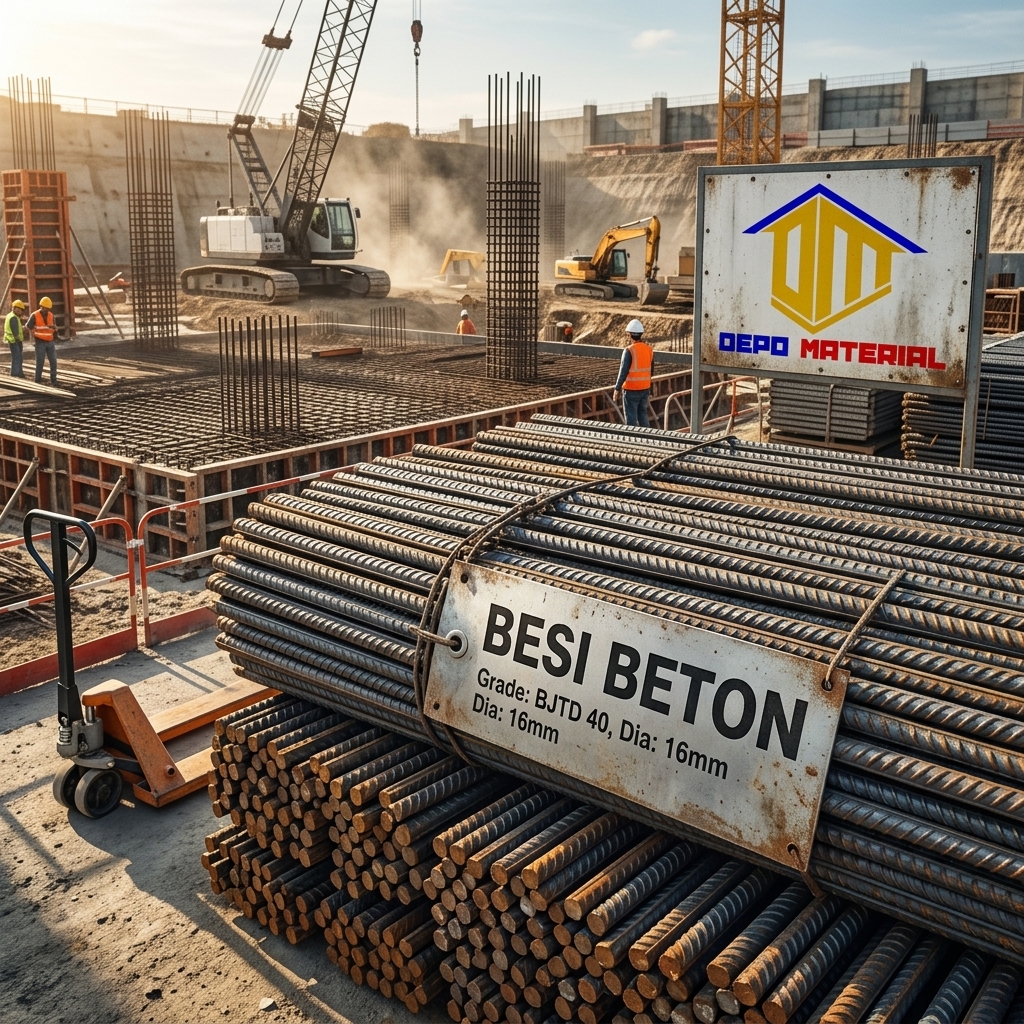 Rekomendasi Terbaik Keunggulan BESI BETON SI Spesifikasi BETON  7,5 - SI 8 (4,16 KG) Hanya di Depo Material