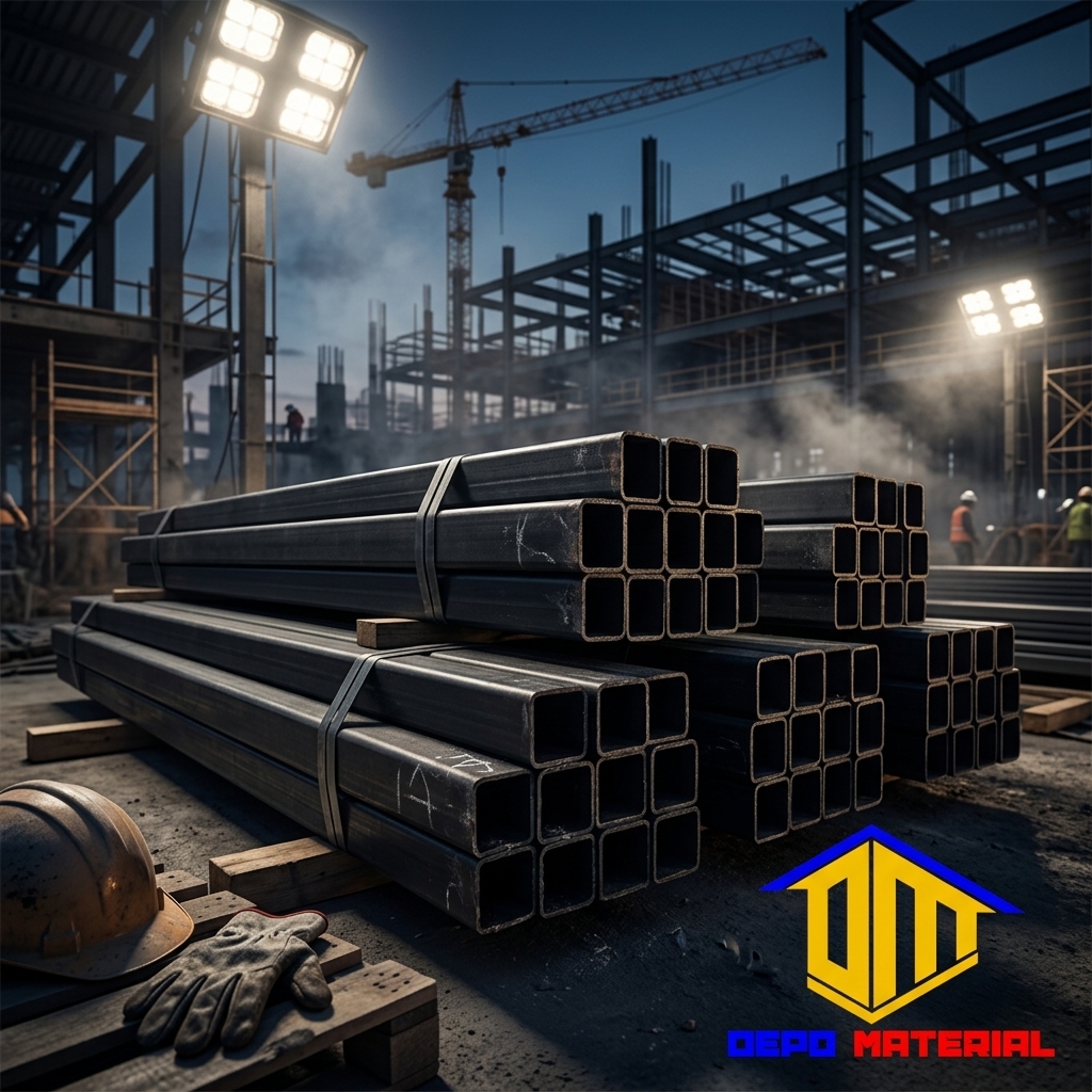 Rekomendasi Terbaik Keunggulan HOLLOW HITAM Spesifikasi HOLLOW HITAM 40 X 40 X 1,9 MM X 6 MTR ( 13 KG) Hanya di Depo Material