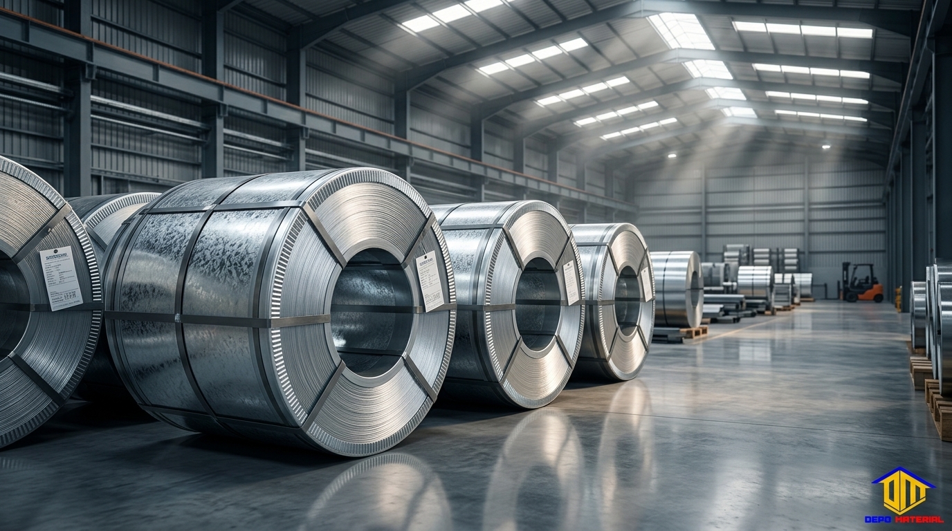 Keunggulan Coil Galvanis BlueScope G300 Z80 0,64 BMT x 1219mm: Solusi Baja Lapis Anti Karat di Depo Material