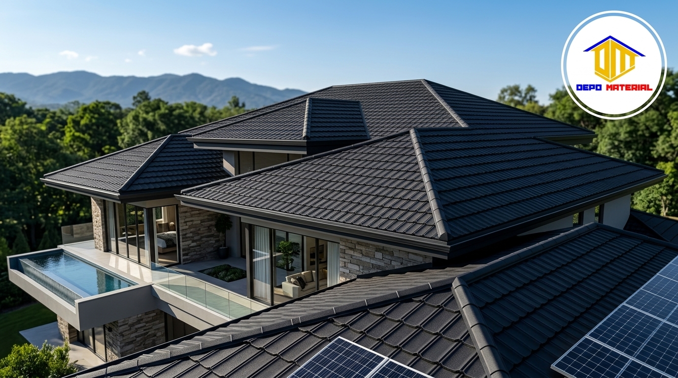 Keunggulan Genteng Warna 1.000mm x 0,25mm Hitam: Solusi Atap Elegan, Ringan, dan Tahan Cuaca di Depo Material