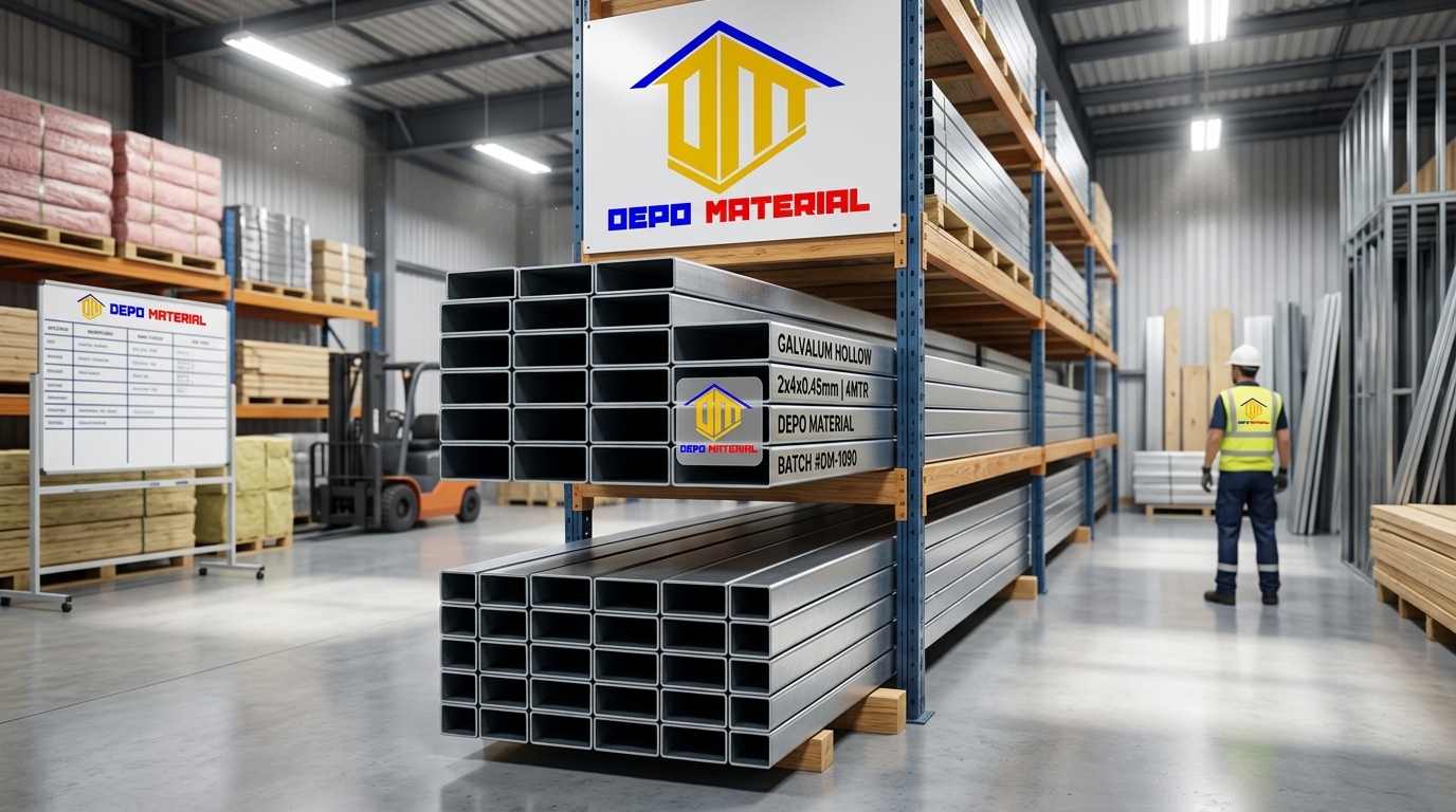 Rekomendasi Terbaik Keunggulan HOLLOW GALVALUM Spesifikasi HOLLOW GALVALUM 2x4x0,45x4mtr P (1,3 KG) Hanya di Depo Material