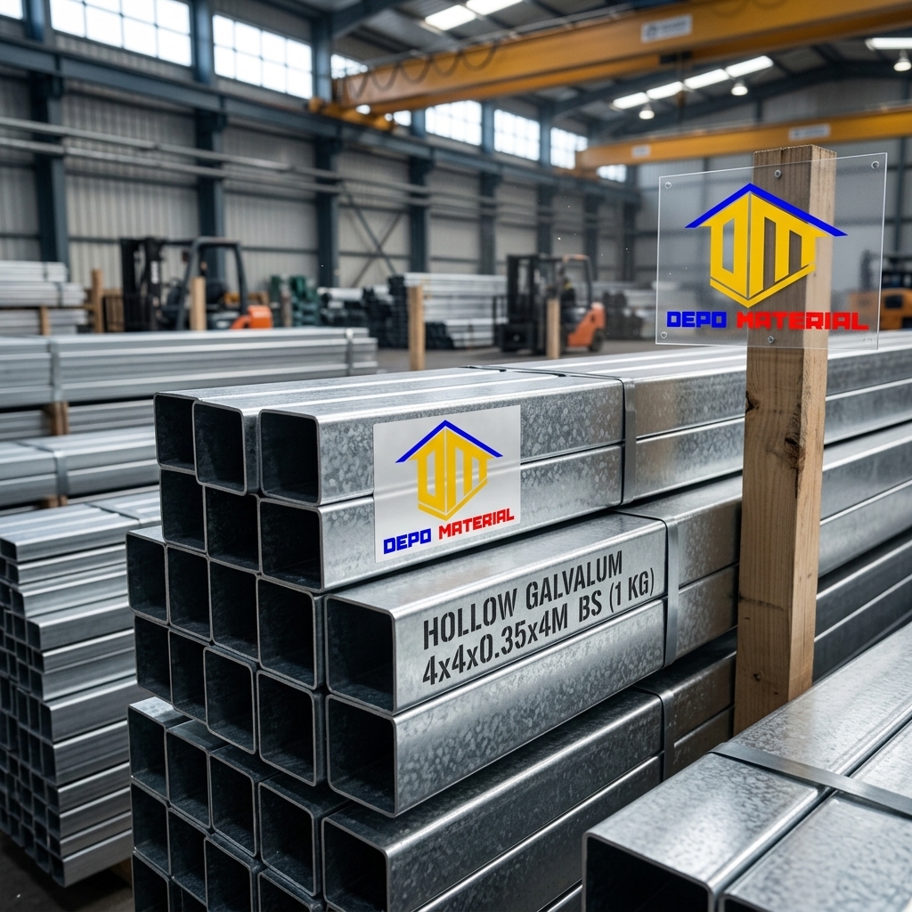 Rekomendasi Terbaik Keunggulan HOLLOW GALVALUM Spesifikasi HOLLOW GALVALUM 4x4x0,35x4mtr BS (1 KG) Hanya di Depo Material
