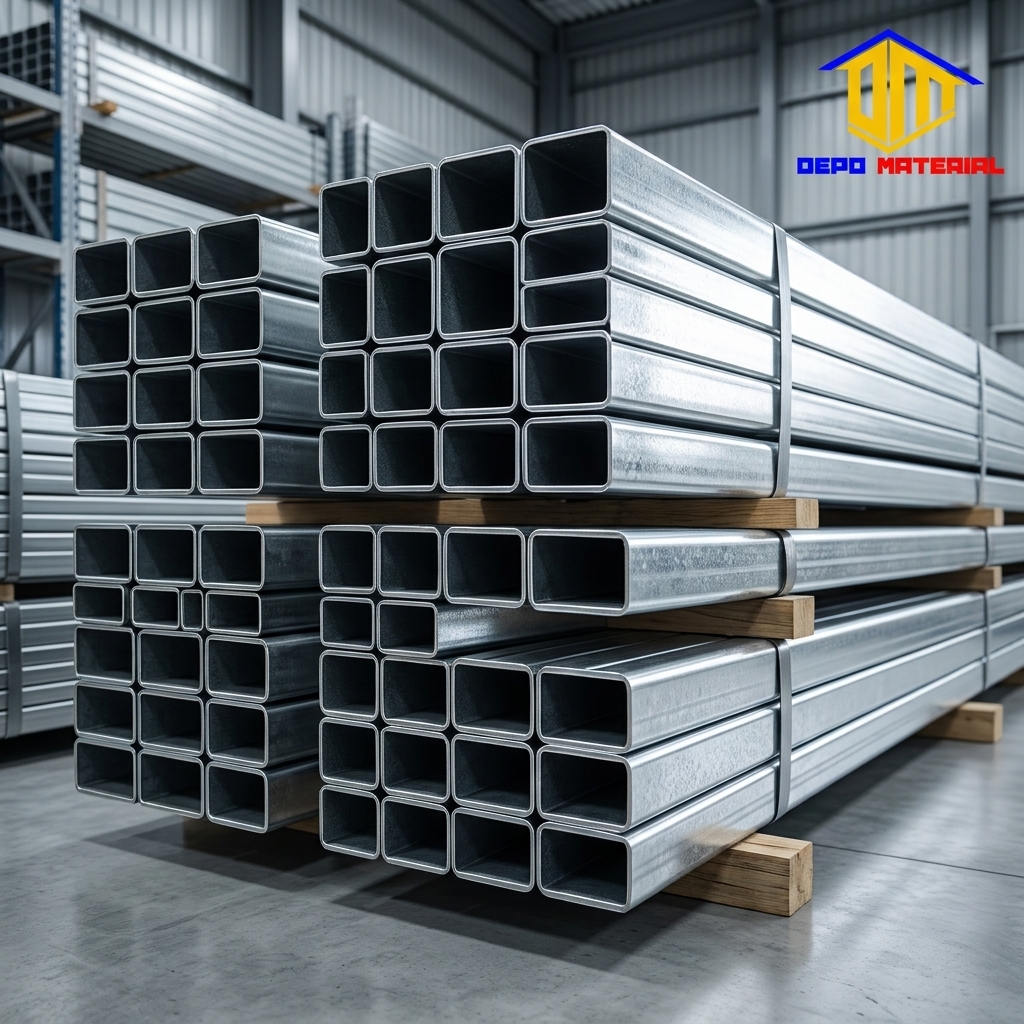 Keunggulan Hollow Galvanis 40 x 80 x 0,9mm x 6Mtr (8,7 KG): Solusi Rangka Baja Kokoh, Tahan Karat, dan Presisi