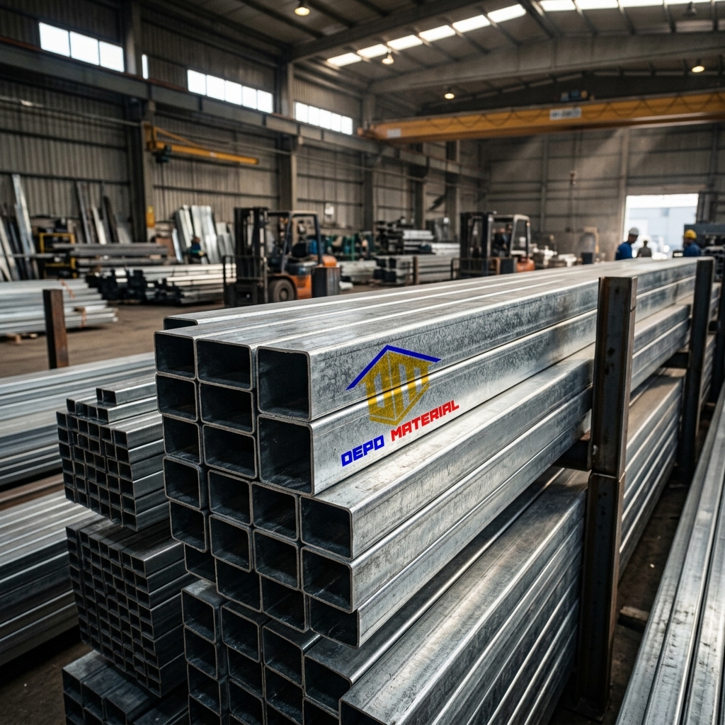 Rekomendasi Terbaik Keunggulan HOLLOW GALVANIS Spesifikasi HOLLOW GALVANIS 40x60 X1,2mmx6Mtr (10 KG) Hanya di Depo Material