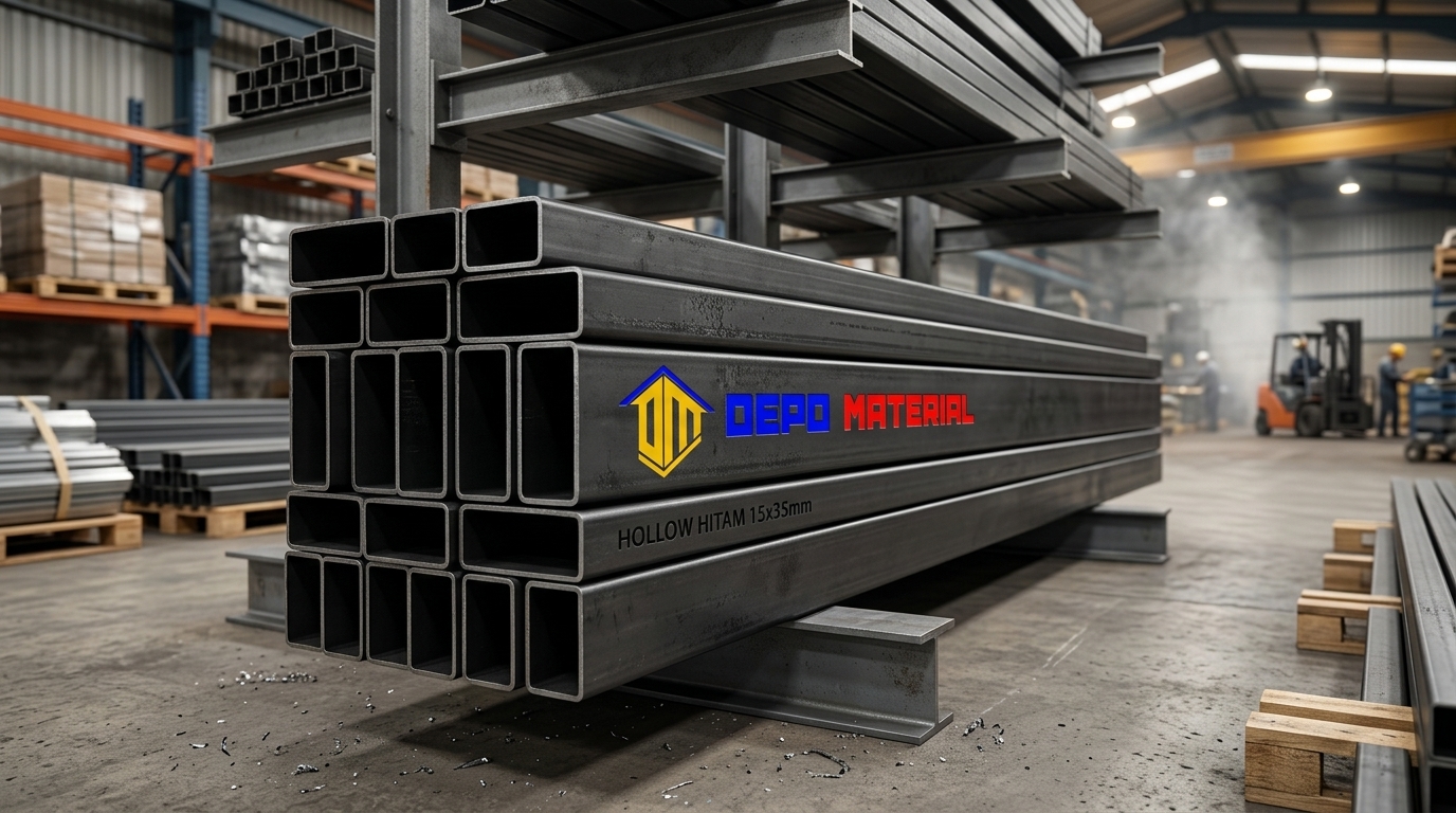 Rekomendasi Terbaik Keunggulan HOLLOW HITAM Spesifikasi HOLLOW HITAM 15 X 35 X 0,8 MM X 6 MTR (3,1 KG) Hanya di Depo Material