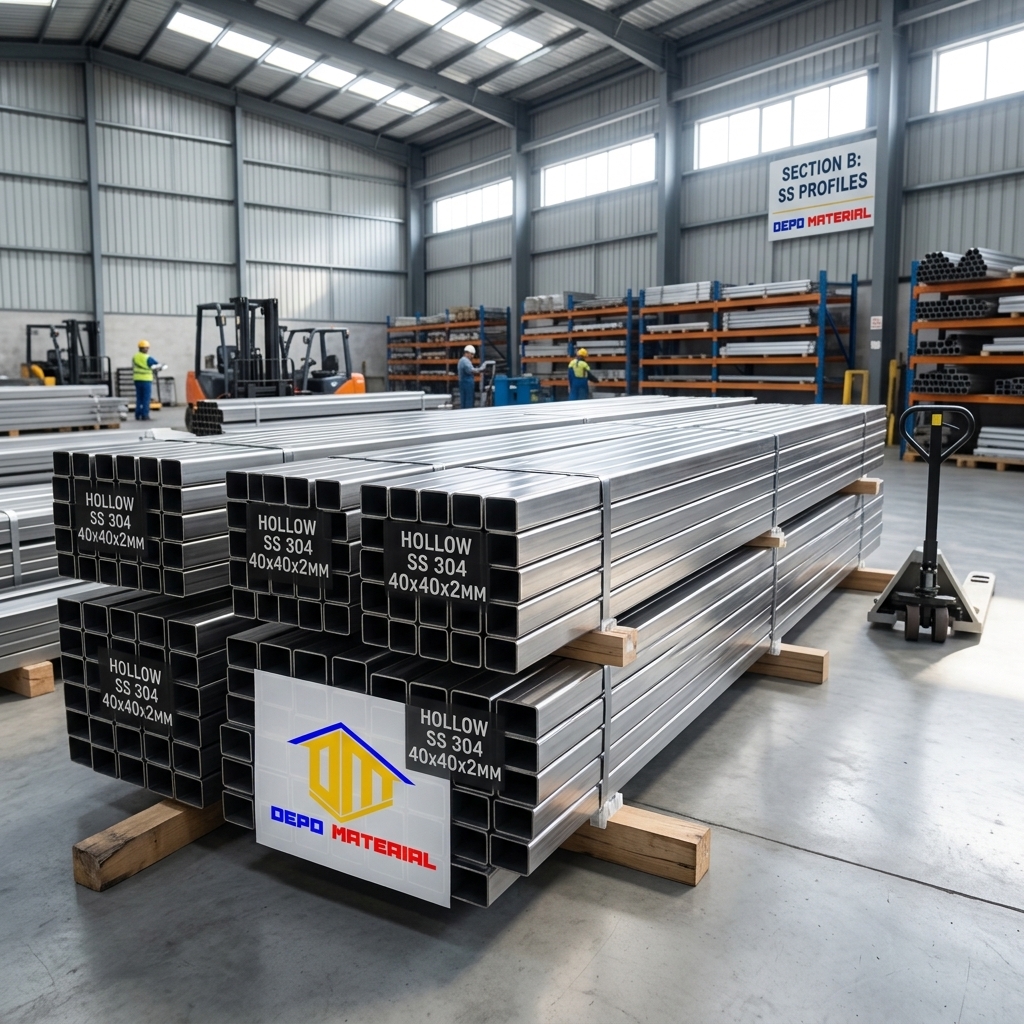 Keunggulan HOLLOW STAINLESS Spesifikasi HOLLOW SS 304 40x40x2MM (14,5 KG)
