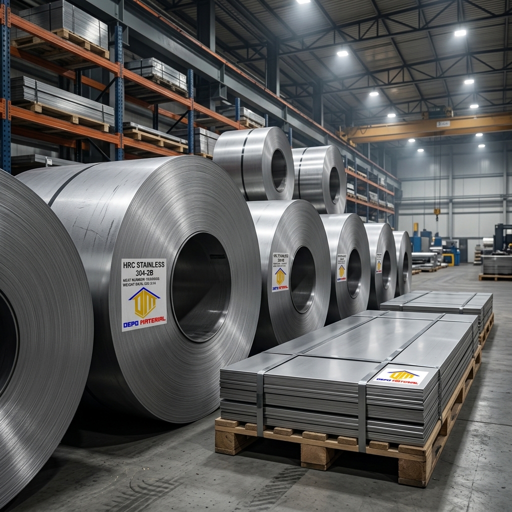 Rekomendasi Terbaik Keunggulan HRC STAINLESS 304-2B Spesifikasi HRC STAINLESS 304-2B 1,0 X 1219 (+-6-8Ton) Hanya di Depo Material