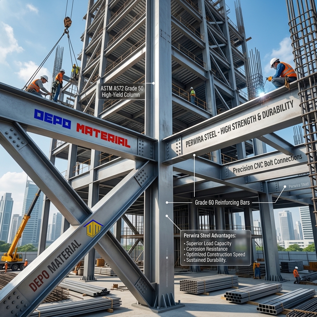 Rekomendasi Terbaik Keunggulan Perwira Steel Hanya di Depo Material