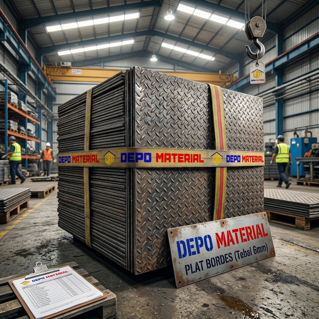 Rekomendasi Terbaik Keunggulan PLAT BORDES 4 X 8 Spesifikasi PLAT BORDES 4,7 X 4 X8 (115 Kg ) Hanya di Depo Material