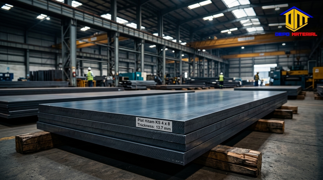 Keunggulan Plat Hitam KS 13,7 x 4 x 8 (310 Kg): Solusi Baja Pelat Heavy-Duty Krakatau Steel untuk Konstruksi & Fabrikasi