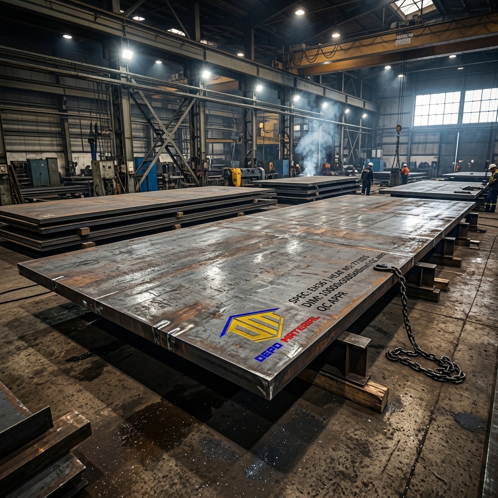Rekomendasi Terbaik Keunggulan PLAT KAPAL 5 X 20 Spesifikasi PLAT KAPAL 4,8  X 5 X 20 (341 Kg) Hanya di Depo Material