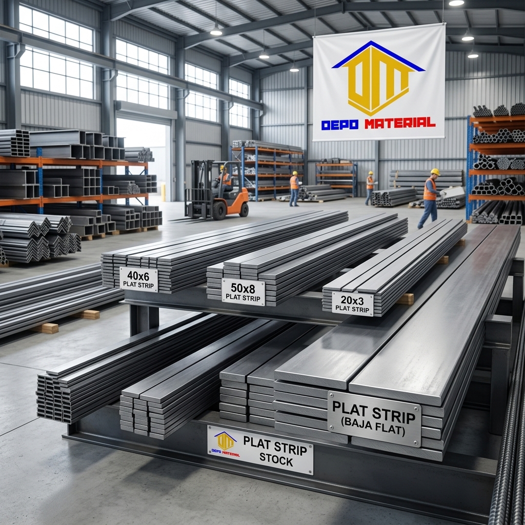 Rekomendasi Terbaik Keunggulan PLAT STRIP Spesifikasi PLAT STRIP 50 X 25 X 5,7 X 6 Mtr (4,9 Kg) Hanya di Depo Material