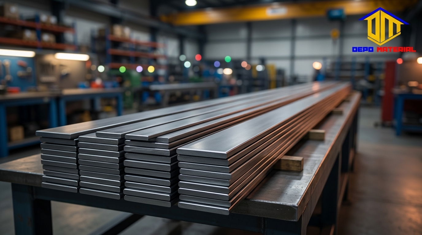 Keunggulan Plat Strip 5mm x 50 mm x 6 Mtr (10 Kg) untuk Konstruksi dan Fabrikasi Presisi di Depo Material